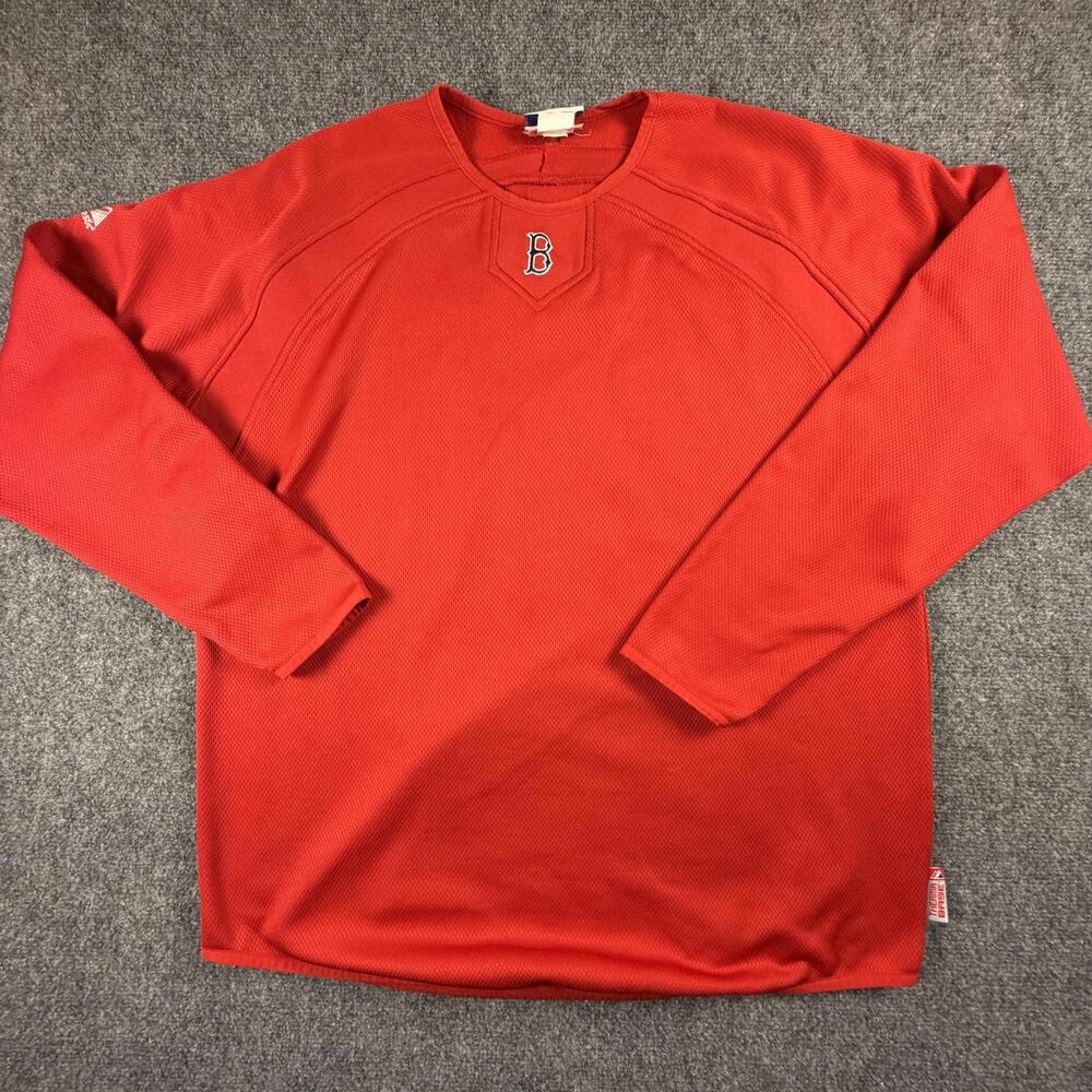 Majestic Athletic Mens Boston Red Sox Long Sleeve Therma Base Shirt Red L 994‎